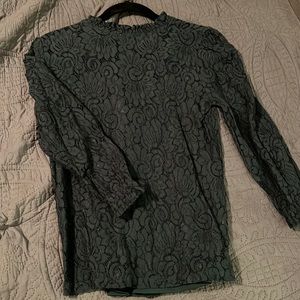 Green lacy top